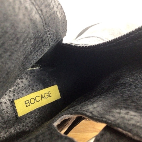 Bocage grey silver shiny ankle chelsea boot moto harness leather bikercore vegan - Picture 9 of 15